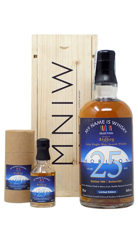 Ardbeg 1996/2021 Horizon - Nightfall, 54%  70cl+4cl Miniature (Handsigned!) - 0,