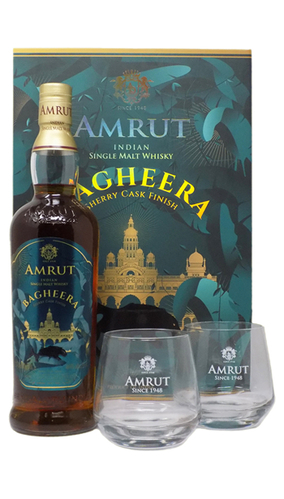Amrut Bagheera Sherry Cask Finish (gift box with 2 glasses) 46% - 0,7 lt